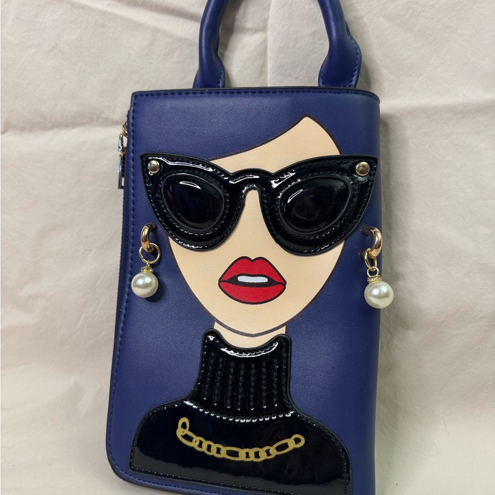 Stylish Blue and Black Women's Bag